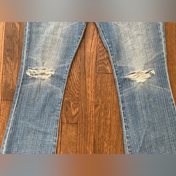 Y2K PAPER DENIM & CLOTH Distressed Flare Jeans - Picture 4 of 5